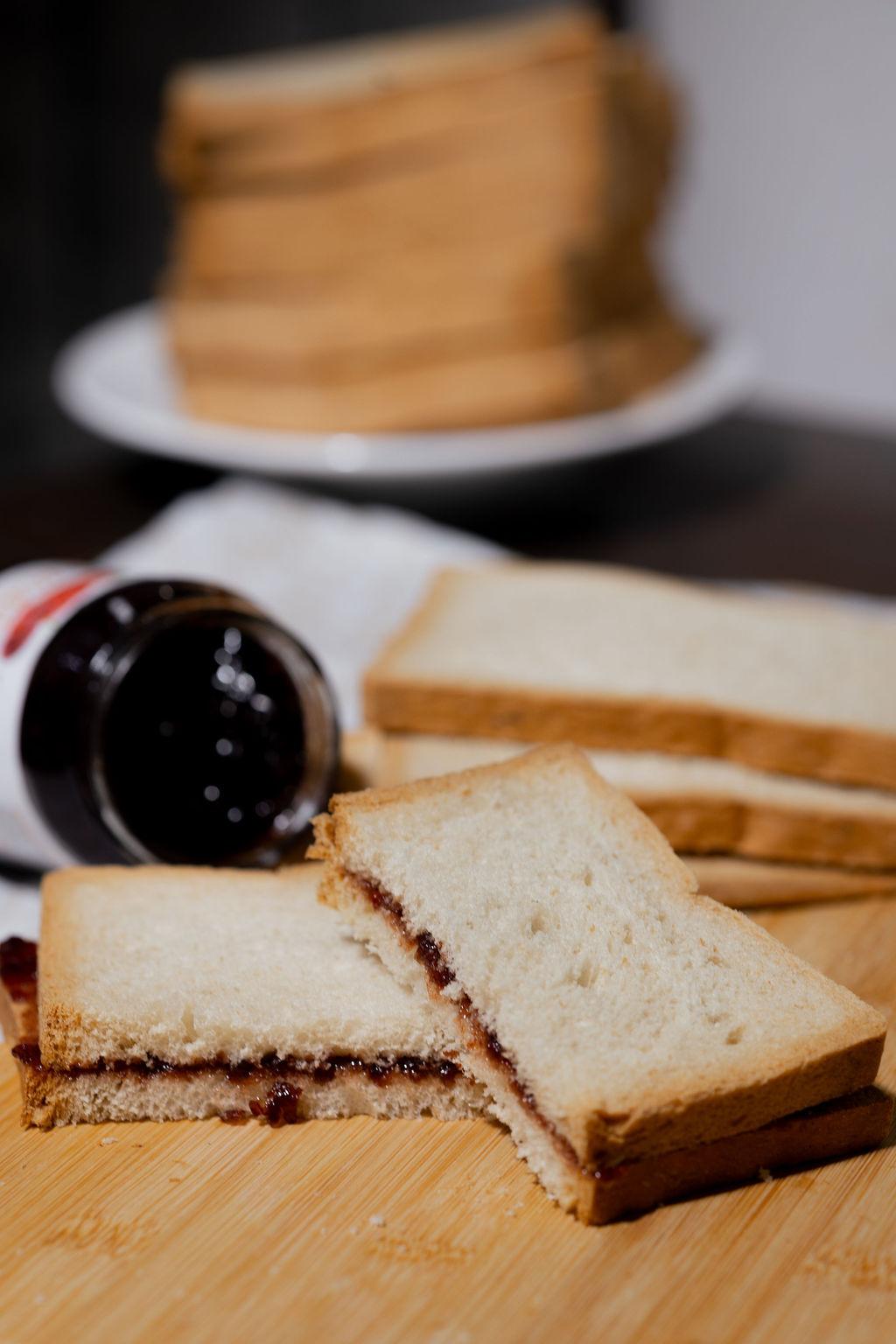 Sliced sandwich bread ready to pack